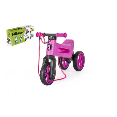 Odrážedlo FUNNY WHEELS Rider SuperSport fialové 2v1+popruh, výš. sedla 28/30cm nos 25kg 18m+ v k