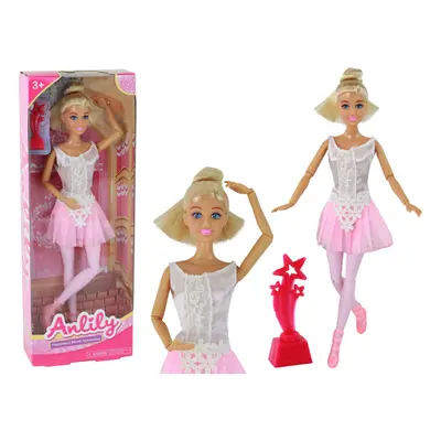 Dětská panenka Anlily Ballerina Dancer Statuette Bun Pink Dress