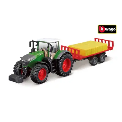 Bburago 10cm Farm tractor Fendt 1050 s přívěsem na balíky