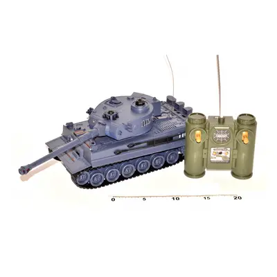 Teddies RC Tank TIGER I plast 33cm 27MHz RTR na baterie+dobíjecí pack se zvukem a světlem 1:28