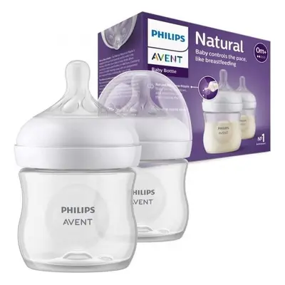 Avent láhve Natural Response průhledná dudlík s ventilem AirFree 2 ks 125 ml