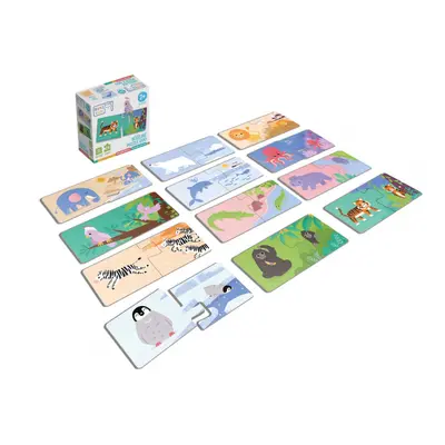 KukiKuk 80036 Véééliké puzzle duo Kde bydlí zvířátka