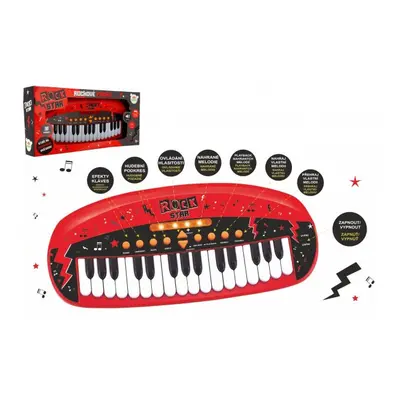 Teddies Pianko ROCK STAR 31 kláves plast 46cm na baterie se zvukem světlem