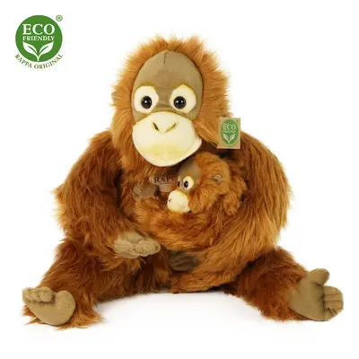 Plyšový orangutan s mládětem 28 cm ECO-FRIENDLY