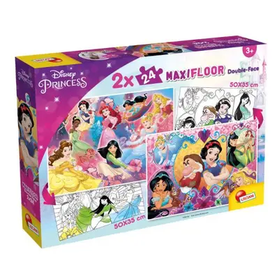 Oboustranné podlahové puzzle 2x24 dílků Maxi Floor Disney Princess LISCIANI 91720