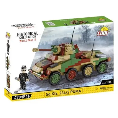 COBI 2287 Historická sbírka WWII Sd.Kfz. 234/2 Puma - německý těžký obrněný automobil, 470 koste