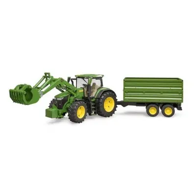 Bruder 3155 Traktor John Deere 7R 350 s čelním nakladačem a přívěsem