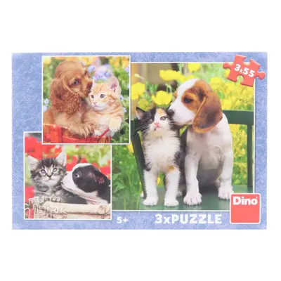 Puzzle Zvířecí kamarádi 3 x 55 dílků