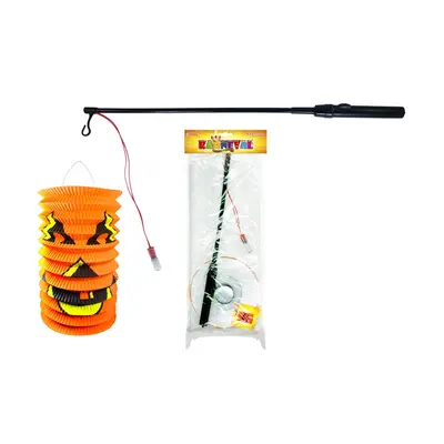 lampion HALLOWEEN 15 cm se svítící hůlkou 39 cm