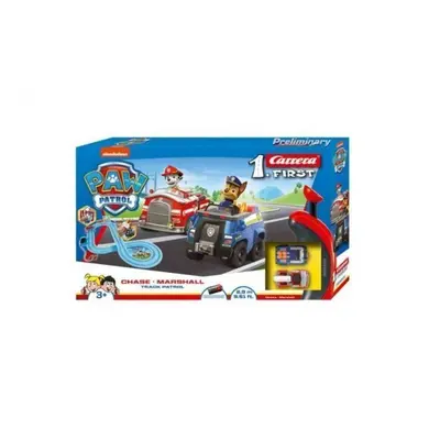 Autodráha Carrera First Paw Patrol/Tlapková Patrola 2,9m plast +2 auta na bat. v krabici 50x30x7