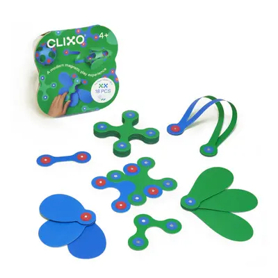 CLIXO Itsy Green Blue - magnetická stavebnice 18 kusů