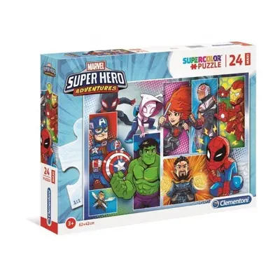 Clementoni: Puzzle 24 ks Maxi Super Color Superhero