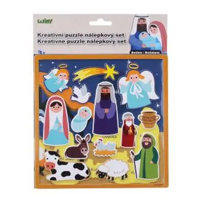 Kreativní puzzle nálepkový set 26x20 cm Betlém