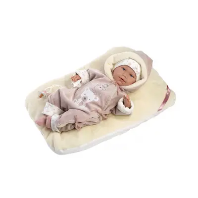 Llorens 74106 NEW BORN - realistická panenka miminko se zvuky a měkkým látkovým tělem - 42 cm