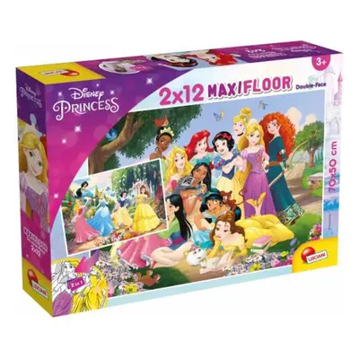 Oboustranné puzzle Supermaxi 2x12 ks 50x35cm Princezny