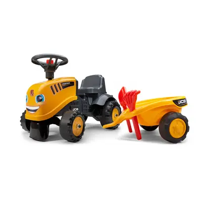 Alltoys Falk traktor JCB žluté s volantem a valníkem