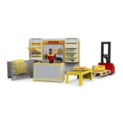 Bruder 62251 bworld DHL shop s paletovým vozíkem