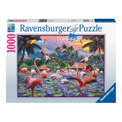 RAVENSBURGER Růžoví plameňáci 1000 dílků