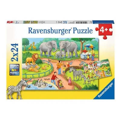 Ravensburger: Puzzle 2v1 - Den v zoo 2x24 dílků