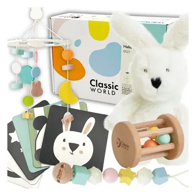 CLASSIC WORLD Pastel Baby Set Box První hračky od 0 do 6 měsíců