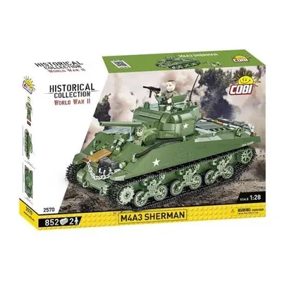 COBI 2570 Historical Collection WWII Americký střední tank M4A3 Sherman 852 bloků