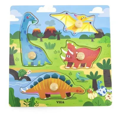 Viga Toys puzzle s odznaky Dinosauři