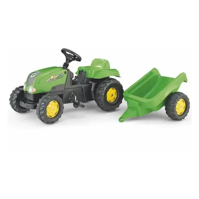 Rolly Toys Šlapací traktor Rolly Kid s vlečkou zelený