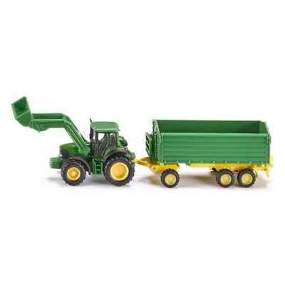 SIKU John Deere Farmer s čelním nakladačem a přívěsem 1:87