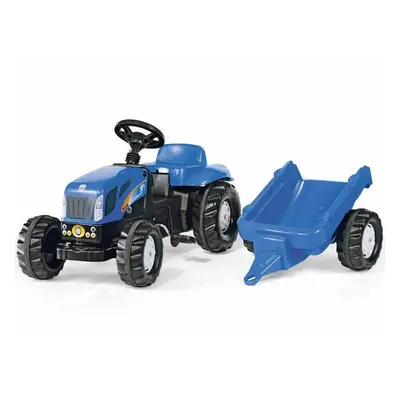 Šlapací traktor New Holland TVT190 s vlečkou