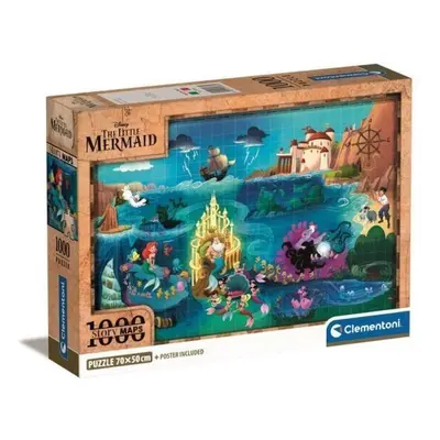 Clementoni Puzzle 1000 dílků Kompaktní Disney Maps Malá mořská víla. Malá mořská víla 39783