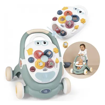 SMOBY 210207 Croc Baby Walker MiniKiss 3in1 Chodítko a kočárek pro panenku s brzdou