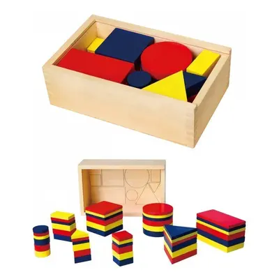 Dřevěné logické kostky Geometrické figurky Viga Toys