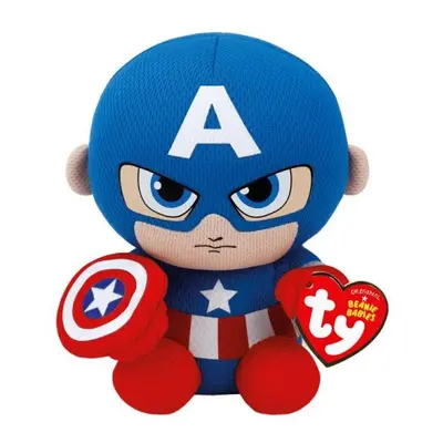 Plyšák - postavička Ty Beanie Babies Marvel Captain America 15cm