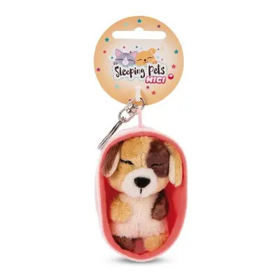 NICI 48831 Plyšová klíčenka Sleeping Pets pes 8cm tříbarevná