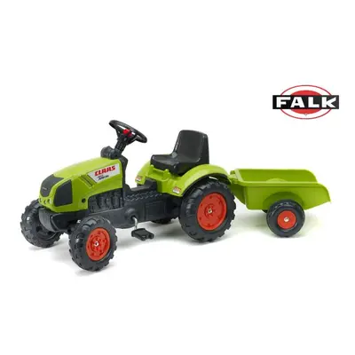 FALK Šlapací traktor 2040 Claas Arion 410 nakladačem a vlečkou