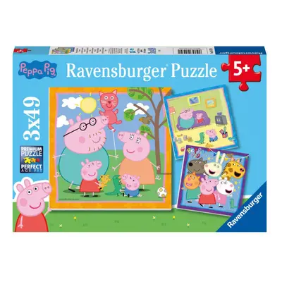 RAVENSBURGER Prasátko Peppa 3x49 dílků