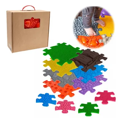 Ortopedická senzorická podložka puzzle 7 ks + 4 malé