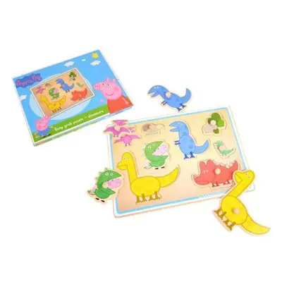 Dřevěné puzzle - vkládačka Dinosauři Peppa Pig