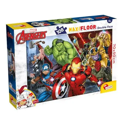 Oboustranné podlahové puzzle Maxi Floor 108 dílků Marvel Avengers 99771 LISCIANI