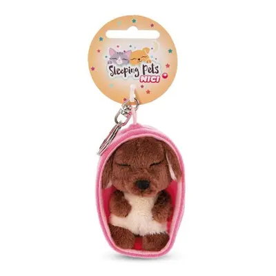 NICI 48832 Plyšová klíčenka Sleeping Pets pes 8cm hnědá