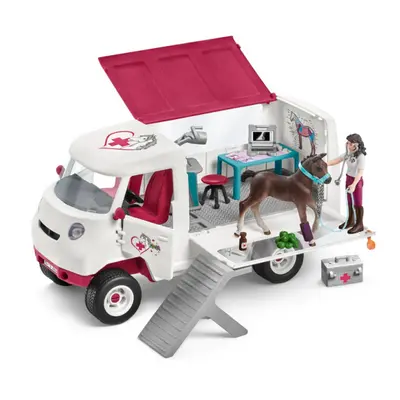 Schleich 42370 Mobilní veterinářská klinika s klisnou a ošetřovatelem