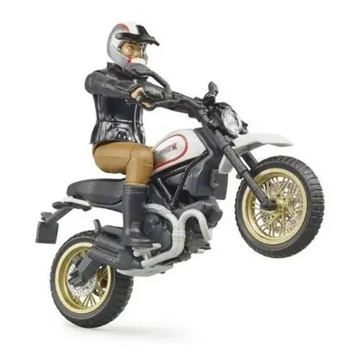 Bruder 63051 BWORLD Motocykl Scrambler Ducati Cafe Racer s jezdcem