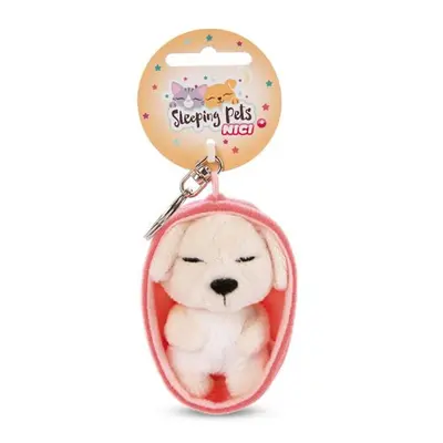 NICI 48834 Plyšová klíčenka Sleeping Pets pes 8cm krémová