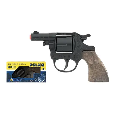 Alltoys policejní revolver kovový černý 8 ran Gonher