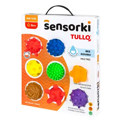 TULLO Senzorické míčky Sensorki 8 ks bez otvoru