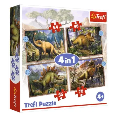 TREFL Puzzle 4v1 Zajímaví dinosauři