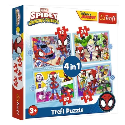 Trefl: Puzzle 4w1 - Spidey amazing friends