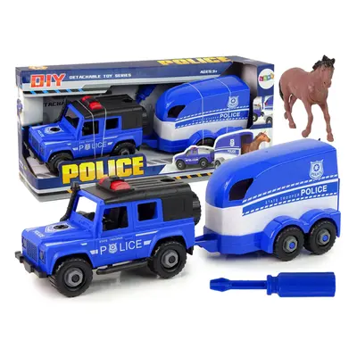 Auto Off-Road Transporter Police - šroubovací + kůň