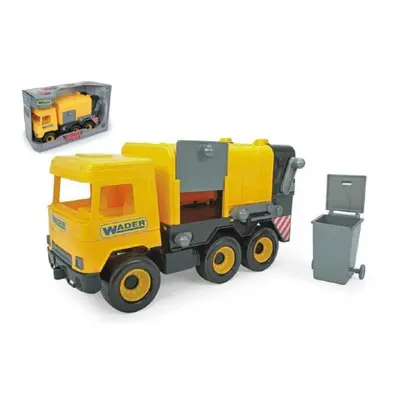 Wader Auto middle Truck popelář plast 42 cm žlutý v krabici