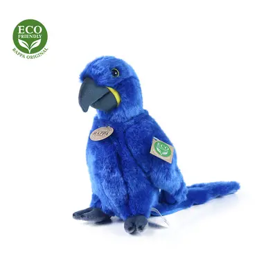 Plyšový papoušek modrý Ara Hyacintový stojící, 23 cm, ECO-FRIENDLY